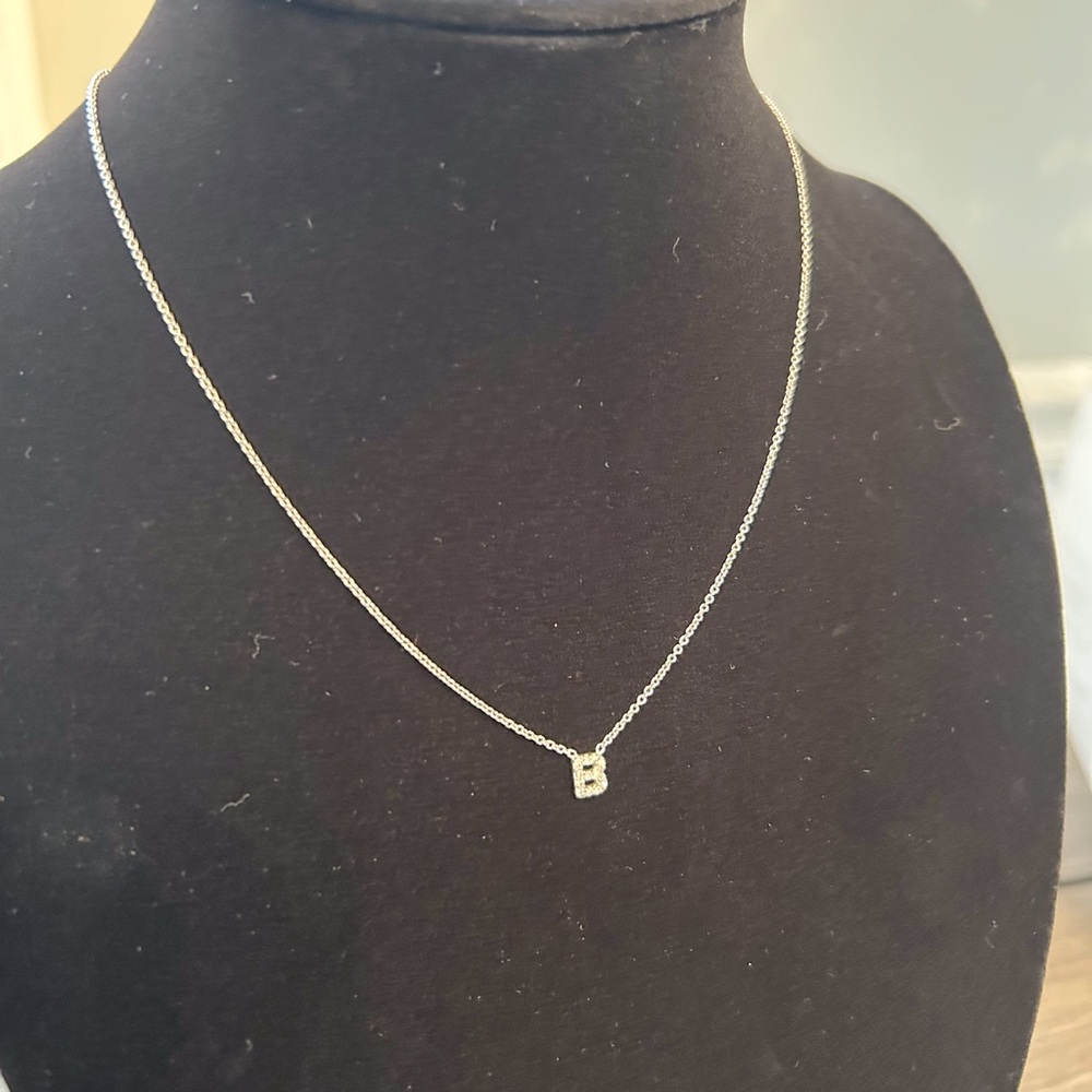 Diamond 'B' Initial Necklace